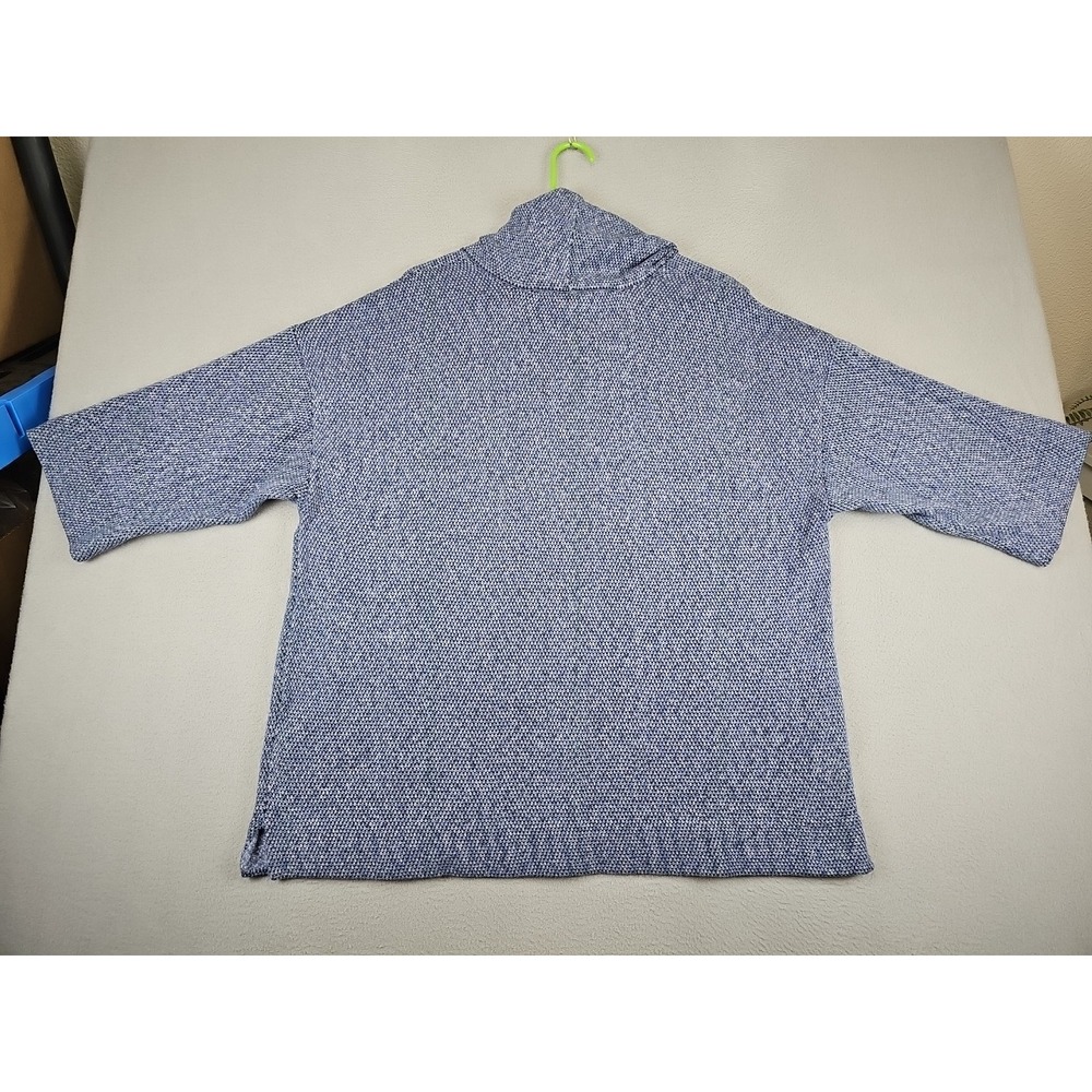 J. Jill PureJill Knit Cowl Neck 3/4 Sleeve Sweater Women's Large Heather Blue - Picture 6 of 7
